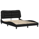vidaXL Cadru de pat cu lumini LED, negru, 140x200 cm, piele ecologică vidaXL Cadru de pat cu lumini LED, negru, 140x200 cm, piele ecologică