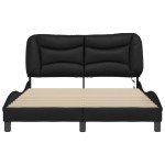vidaXL Cadru de pat cu lumini LED, negru, 140x200 cm, piele ecologică vidaXL Cadru de pat cu lumini LED, negru, 140x200 cm, piele ecologică