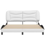 vidaXL Cadru de pat cu LED fără saltea, Hvar, alb și negru, 160x200 cm