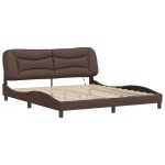 vidaXL Cadru de pat cu lumini LED, maro, 180x200 cm, piele ecologică vidaXL Cadru de pat cu lumini LED, maro, 180x200 cm, piele ecologică