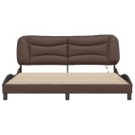 vidaXL Cadru de pat cu lumini LED, maro, 180x200 cm, piele ecologică vidaXL Cadru de pat cu lumini LED, maro, 180x200 cm, piele ecologică