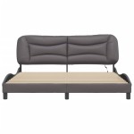 vidaXL Cadru de pat cu lumini LED, gri, 180x200 cm, piele ecologică