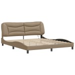 vidaXL Cadru de pat cu LED, cappuccino, 180x200 cm, piele ecologică