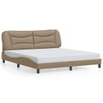 vidaXL Cadru de pat cu LED, cappuccino, 180x200 cm, piele ecologică
