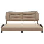 vidaXL Cadru de pat cu LED, cappuccino, 180x200 cm, piele ecologică