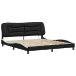 vidaXL Cadru de pat cu LED, negru și alb, 180x200 cm, piele ecologică vidaXL Cadru de pat cu LED, negru și alb, 180x200 cm, piele ecologică