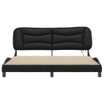 vidaXL Cadru de pat cu LED, negru și alb, 180x200 cm, piele ecologică vidaXL Cadru de pat cu LED, negru și alb, 180x200 cm, piele ecologică