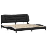 vidaXL Cadru de pat cu lumini LED negru/alb 200x200 cm piele ecologică vidaXL Cadru de pat cu lumini LED negru/alb 200x200 cm piele ecologică