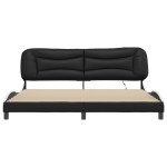 vidaXL Cadru de pat cu lumini LED negru/alb 200x200 cm piele ecologică vidaXL Cadru de pat cu lumini LED negru/alb 200x200 cm piele ecologică