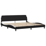 vidaXL Cadru de pat cu lumini LED negru/alb 200x200 cm piele ecologică vidaXL Cadru de pat cu lumini LED negru/alb 200x200 cm piele ecologică