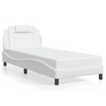 vidaXL Cadru de pat cu lumini LED, alb, 80x200 cm, piele ecologică vidaXL Cadru de pat cu lumini LED, alb, 80x200 cm, piele ecologică