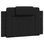 vidaXL Cadru de pat cu lumini LED, negru, 90x190 cm, piele ecologică