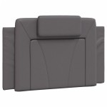 vidaXL Cadru de pat cu lumini LED, gri, 90x200 cm, piele ecologică