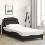 vidaXL Cadru de pat cu lumini LED, negru, 100x200 cm, piele ecologică vidaXL Cadru de pat cu lumini LED, negru, 100x200 cm, piele ecologică