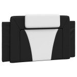 vidaXL Cadru de pat cu LED, negru și alb, 100x200 cm, piele ecologică