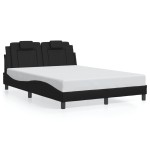 vidaXL Cadru de pat cu lumini LED, negru, 120x200 cm, piele ecologică vidaXL Cadru de pat cu lumini LED, negru, 120x200 cm, piele ecologică