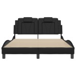 vidaXL Cadru de pat cu lumini LED, negru, 120x200 cm, piele ecologică vidaXL Cadru de pat cu lumini LED, negru, 120x200 cm, piele ecologică