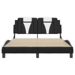 vidaXL Cadru de pat cu LED, negru și alb, 120x200 cm, piele ecologică vidaXL Cadru de pat cu LED, negru și alb, 120x200 cm, piele ecologică