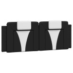 vidaXL Cadru de pat cu LED, negru și alb, 120x200 cm, piele ecologică vidaXL Cadru de pat cu LED, negru și alb, 120x200 cm, piele ecologică