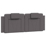 vidaXL Cadru de pat cu lumini LED, gri, 140x200 cm, piele ecologică