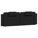 vidaXL Cadru de pat cu lumini LED, negru, 160x200 cm, piele ecologică