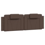 vidaXL Cadru de pat cu lumini LED, maro, 160x200 cm, piele ecologică vidaXL Cadru de pat cu lumini LED, maro, 160x200 cm, piele ecologică