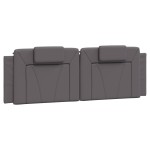 vidaXL Cadru de pat cu lumini LED, gri, 160x200 cm, piele ecologică vidaXL Cadru de pat cu lumini LED, gri, 160x200 cm, piele ecologică