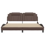 vidaXL Cadru de pat cu lumini LED, maro, 180x200 cm, piele ecologică vidaXL Cadru de pat cu lumini LED, maro, 180x200 cm, piele ecologică