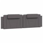 vidaXL Cadru de pat cu lumini LED, gri, 180x200 cm, piele ecologică