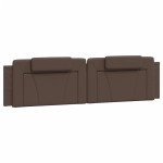 vidaXL Cadru de pat cu lumini LED, maro, 200x200 cm, piele ecologică vidaXL Cadru de pat cu lumini LED, maro, 200x200 cm, piele ecologică