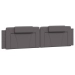vidaXL Cadru de pat cu lumini LED, gri, 200x200 cm, piele ecologică