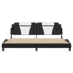 vidaXL Cadru de pat cu lumini LED negru/alb 200x200 cm piele ecologică