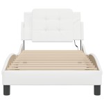 vidaXL Cadru de pat cu lumini LED, alb, 80x200 cm, piele ecologică