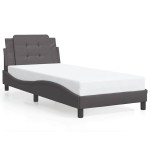 vidaXL Cadru de pat cu lumini LED, gri, 80x200 cm, piele ecologică vidaXL Cadru de pat cu lumini LED, gri, 80x200 cm, piele ecologică