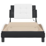 vidaXL Cadru de pat cu lumini LED negru/alb 90x190 cm piele ecologică vidaXL Cadru de pat cu lumini LED negru/alb 90x190 cm piele ecologică