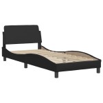 vidaXL Cadru de pat cu lumini LED, negru, 90x200 cm, piele ecologică vidaXL Cadru de pat cu lumini LED, negru, 90x200 cm, piele ecologică
