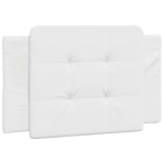 vidaXL Cadru de pat cu lumini LED, alb, 90x200 cm, piele ecologică