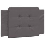 vidaXL Cadru de pat cu lumini LED, gri, 90x200 cm, piele ecologică