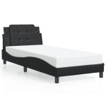 vidaXL Cadru de pat cu lumini LED, negru, 100x200 cm, piele ecologică vidaXL Cadru de pat cu lumini LED, negru, 100x200 cm, piele ecologică