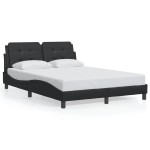 vidaXL Cadru de pat cu lumini LED, negru, 120x200 cm, piele ecologică vidaXL Cadru de pat cu lumini LED, negru, 120x200 cm, piele ecologică