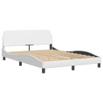 vidaXL Cadru de pat cu lumini LED, alb, 120x200 cm, piele ecologică vidaXL Cadru de pat cu lumini LED, alb, 120x200 cm, piele ecologică