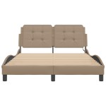 vidaXL Cadru de pat cu LED, cappuccino, 120x200 cm, piele ecologică