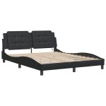 vidaXL Cadru de pat cu lumini LED, negru, 160x200 cm, piele ecologică vidaXL Cadru de pat cu lumini LED, negru, 160x200 cm, piele ecologică