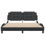 vidaXL Cadru de pat cu lumini LED, negru, 160x200 cm, piele ecologică vidaXL Cadru de pat cu lumini LED, negru, 160x200 cm, piele ecologică