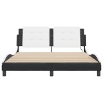 vidaXL Cadru de pat cu LED fără saltea, Zadar, alb și negru, 160x200 cm