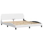 vidaXL Cadru de pat cu lumini LED, alb, 180x200 cm, piele ecologică vidaXL Cadru de pat cu lumini LED, alb, 180x200 cm, piele ecologică