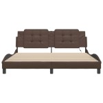 vidaXL Cadru de pat cu lumini LED, maro, 180x200 cm, piele ecologică vidaXL Cadru de pat cu lumini LED, maro, 180x200 cm, piele ecologică