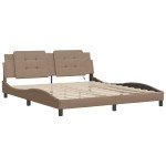vidaXL Cadru de pat cu LED, cappuccino, 180x200 cm, piele ecologică