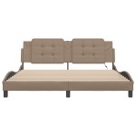 vidaXL Cadru de pat cu LED, cappuccino, 180x200 cm, piele ecologică