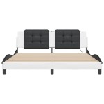 vidaXL Cadru de pat cu LED fără saltea, Zadar, alb și negru, 180x200 cm